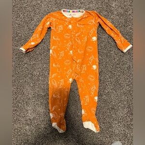 Magnetic me bamboo Orange Football Print Kids One-Piece Pajamas
